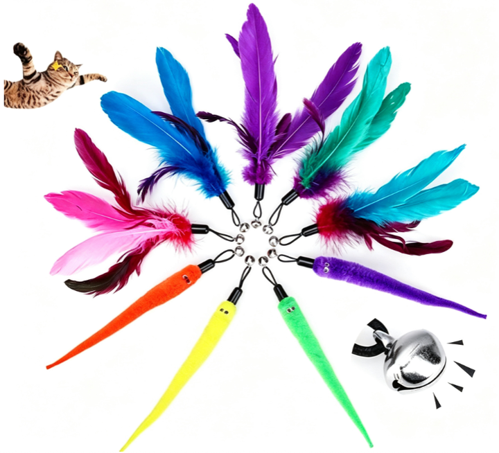 Premium Feather Cat Wand – Natural Materials, Interactive Play