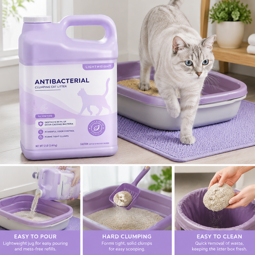 Premium Clumping Cat Litter – Unscented, Low Dust, 99% Odor Free